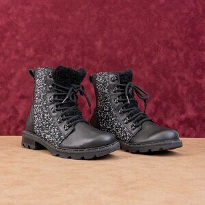 Sorel Women Lennox Cozy Black Leather Lace-up Faux Fur Leather Ankle Boots Sz 8